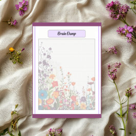 Blühender Lila Garten_ Brain Dump Notizblock