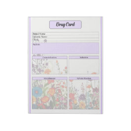 Blühender Lila Garten _Drogenkarte Notizblock