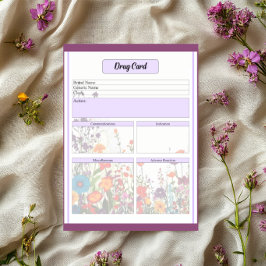 Blühender Lila Garten _Drogenkarte Notizblock