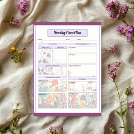 Blühender Lila Garten - Pflegeplan Notizblock