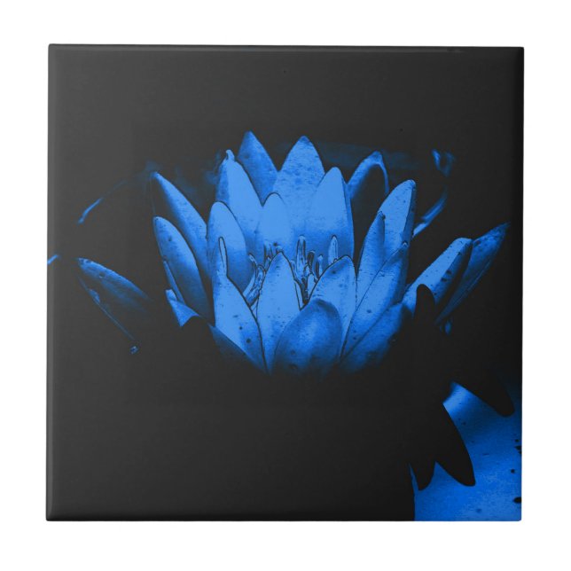 Blühender Lotus Floral Art Tile Fliese (Vorderseite)