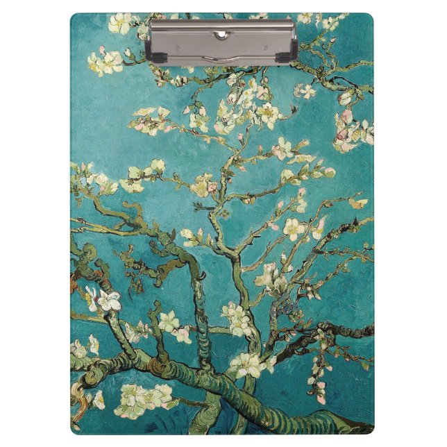 Blühender Mandelbaum Vintager Blumenvan gogh Klemmbrett (Vorderseite)