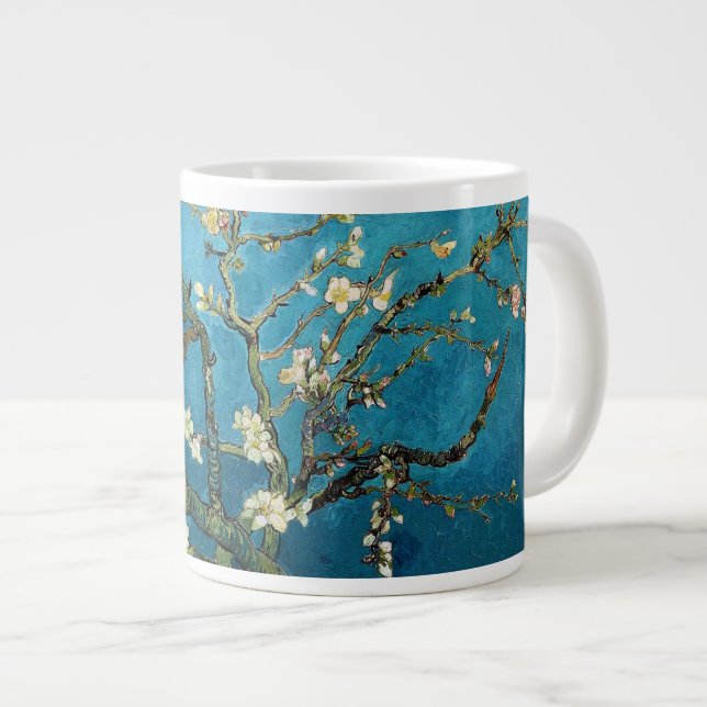 Blühender Mandelbaum von Vincent van Gogh. Jumbo-Tasse (Vorderseite Rechts)