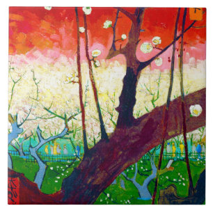 Blühender Pflaumenbaum (nach Hiroshige), Van Gogh Fliese