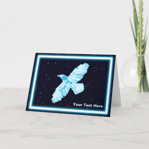 Blühender Raven auf Stars Feiertagskarte