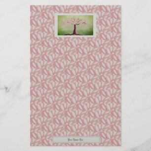 Blühender rosa Baum Briefpapier