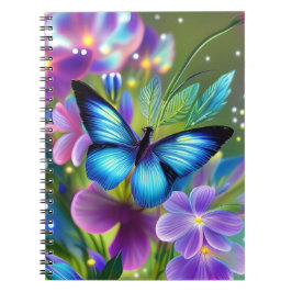 Blühender Schmetterling in Fairy Garden Notizblock
