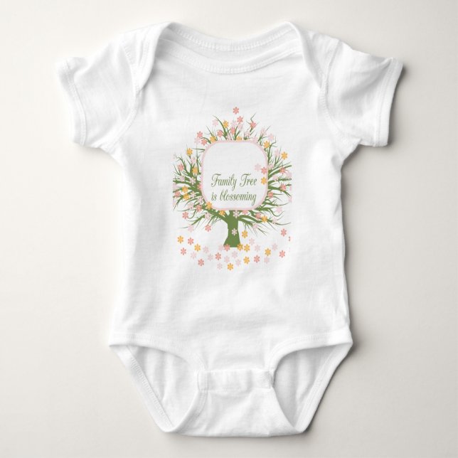 blühender Stammbaum Baby Strampler (Vorderseite)