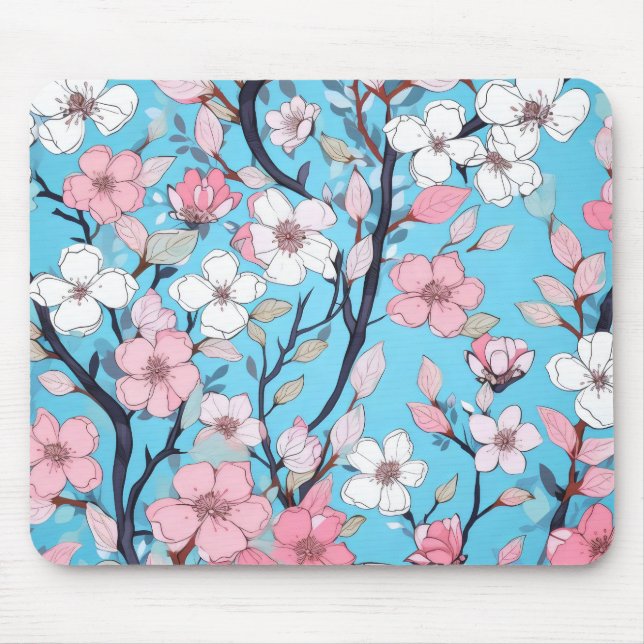 Blühender Tree Blue Sky Mousepad (Vorne)