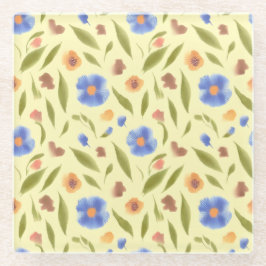 Blühender Untersetzer aus Gartenglas