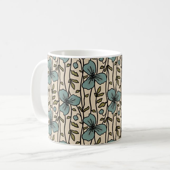 Blühender Vertikaler Garten Freuen Sie sich auf Aq Kaffeetasse (Vorderseite Links)