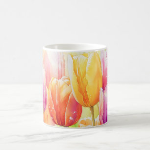 Blühender Wasserfarbener Frühlingsgarten Kaffeetasse