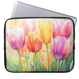 Blühender Wasserfarbener Frühlingsgarten Laptopschutzhülle