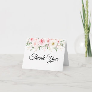 Blühendes Baby Mädchen Florales Babyshower Dankesc Dankeskarte