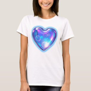 Blühendes blaues Herz T-Shirt