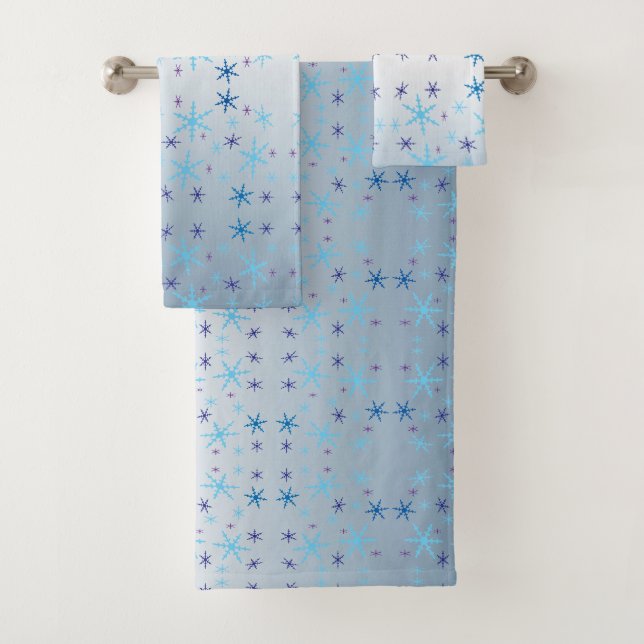 Blühendes blaues Schneeflockenmuster Set von Badet (Insitu)
