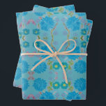Blühendes Bluebells Blumenpapier Geschenkpapier Set<br><div class="desc">Handgemalte Akrylkunst.</div>