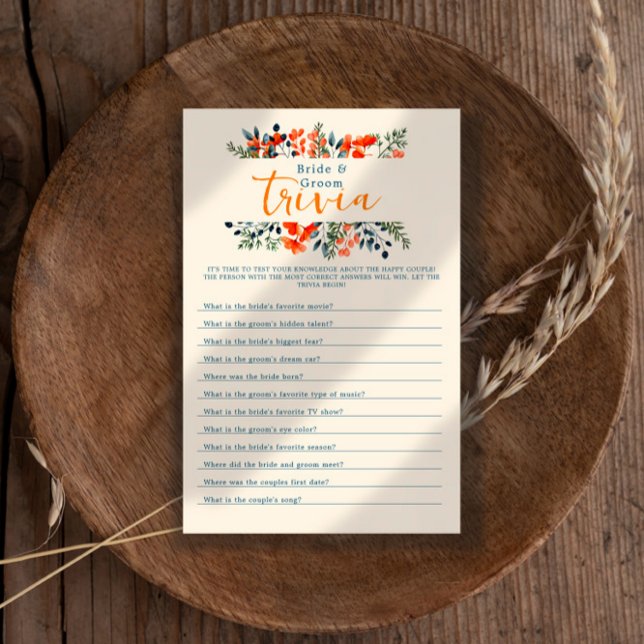Blühendes Botanicals Bride & Groom Trivia Spiel Flyer (Von Creator hochgeladen)