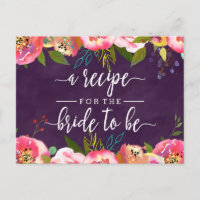 Blühendes Chic Florales Brautparty-Rezeptkarte