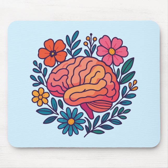 Blühendes Gehirn Mental Wellness Mousepad (Vorne)