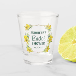 Blühendes Gelbfrühlings-Brautparty Schnapsglas