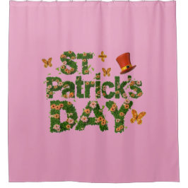 Blühendes Glück: Blumenmarkt-St. Patrick's Day Duschvorhang
