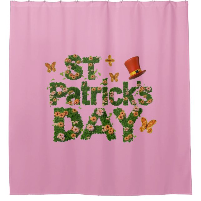 Blühendes Glück: Blumenmarkt-St. Patrick's Day Duschvorhang (Vorderseite)
