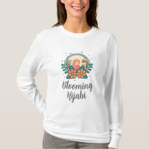 Blühendes Hijabi-T-Shirt (lange Ärmel)