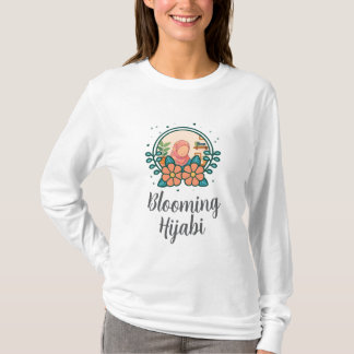Blühendes Hijabi-T-Shirt (lange Ärmel) T-Shirt