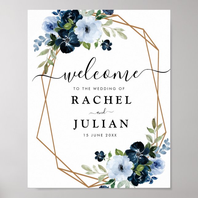 Blühendes Hochzeitszeichen Poster (Vorne)