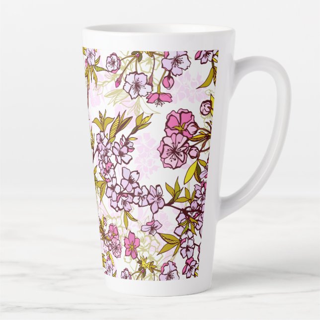 Blühendes Kirschblossom-Muster  Milchtasse (Rechts)