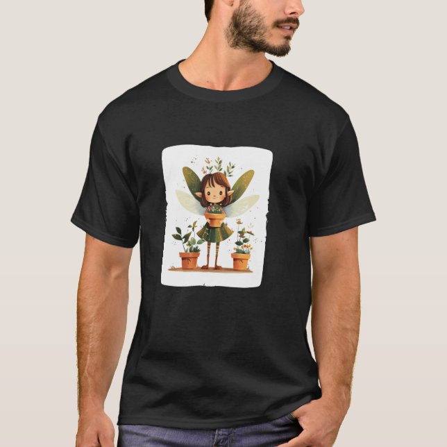 Blühendes Magisches Feengärtner-Design T-Shirt (Vorderseite)