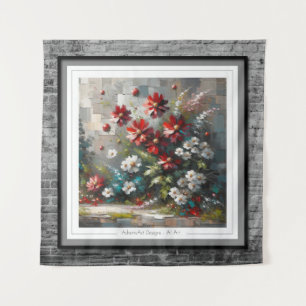 blühendes Mosaik Wandteppich