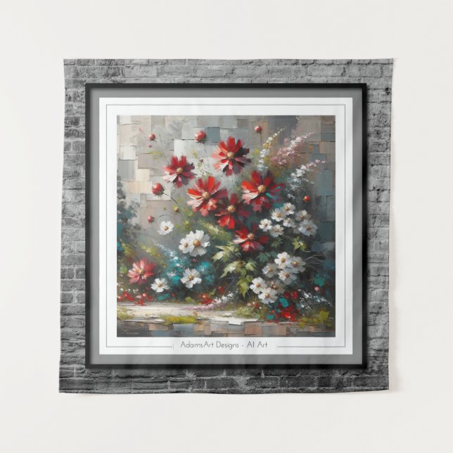 blühendes Mosaik Wandteppich (Vorderseite)