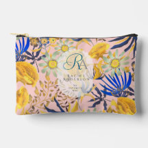 Blühendes mystisches florales Monogramm Beige