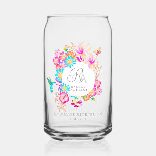 Blühendes mystisches florales Monogramm Dosenglas