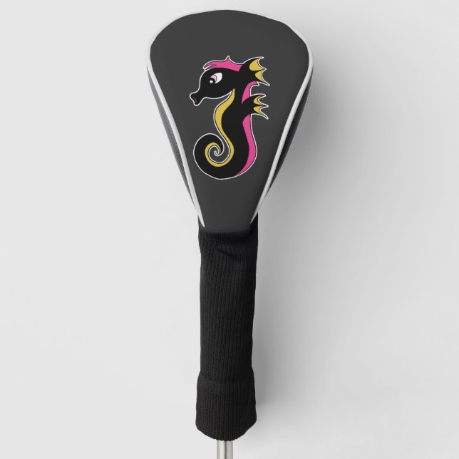 blühendes Neon-Seepferd Golf Headcover (Vorderseite)