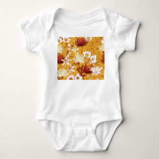 Blühendes Retro: unvollendete Kunst der Blumenschl Baby Strampler