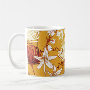 Blühendes Retro: unvollendete Kunst der Blumenschl Kaffeetasse
