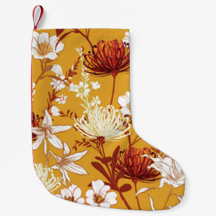 Blühendes Retro: unvollendete Kunst der Blumenschl Kleiner Weihnachtsstrumpf