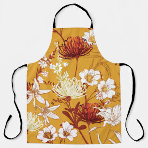 Blühendes Retro: unvollendete Kunst der Blumenschl Schürze