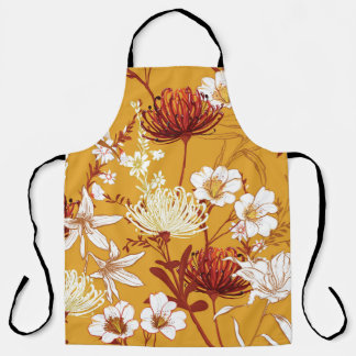 Blühendes Retro: unvollendete Kunst der Blumenschl Schürze