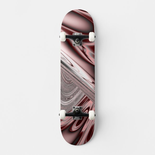 Blühendes rotes Fraktal Skateboard (Vorderseite)