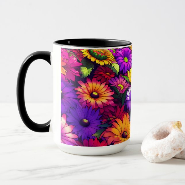 "Blühendes Spektrum" Tasse (Mit Donut)