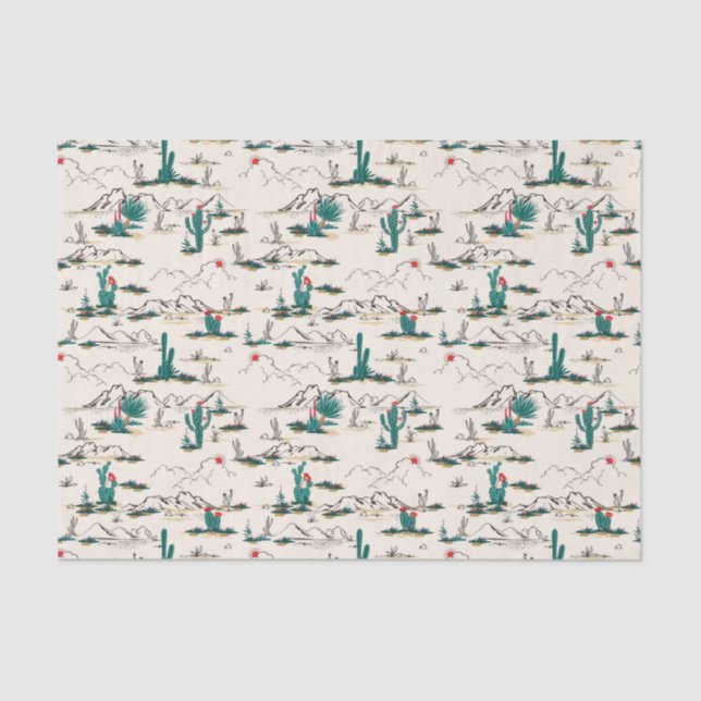 Blühendes Succulents-Muster Seidenpapier (Vorderseite)