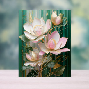 Blühendes Tapetenbild Japanische Magnolienkunst Acrylschild