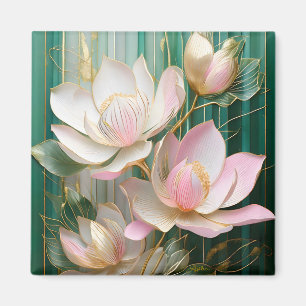 Blühendes Tapetenbild Japanische Magnolienkunst Magnet