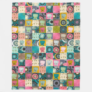 blüht Patchwork Fleecedecke