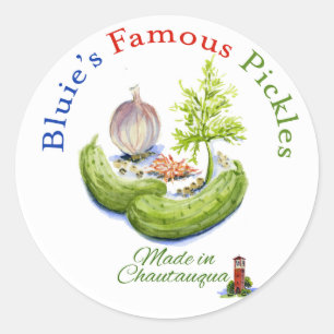 Bluie's berühmte Pickles Runder Aufkleber