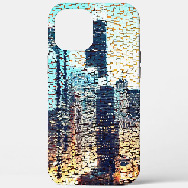 Bluisches Mosaik aus Großstadt Case-Mate iPhone Hülle (Rückseite)